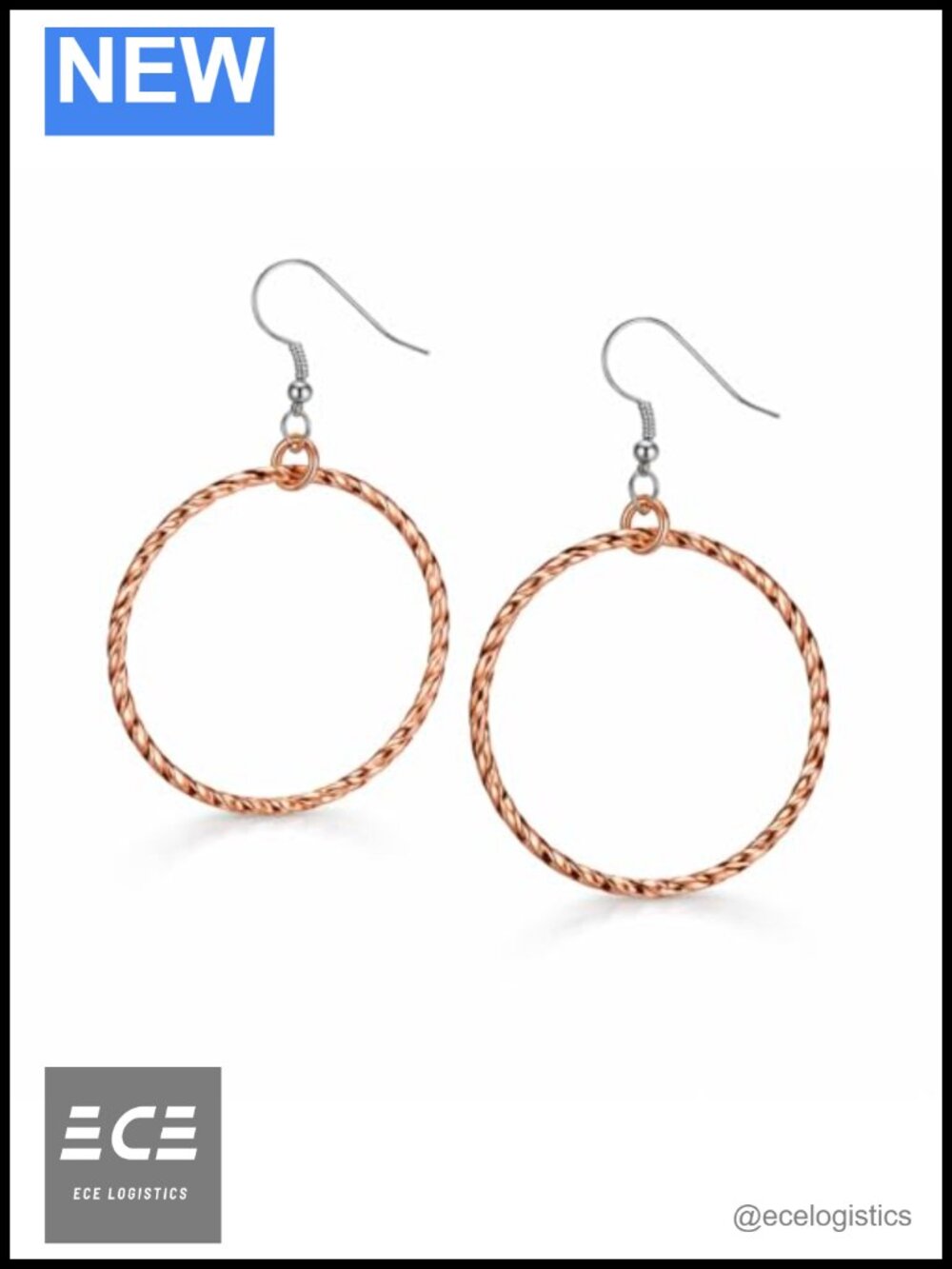 Sterling Silver Twisted Hoop Dangle Earrings Gold Plated Rhodium French Wire
